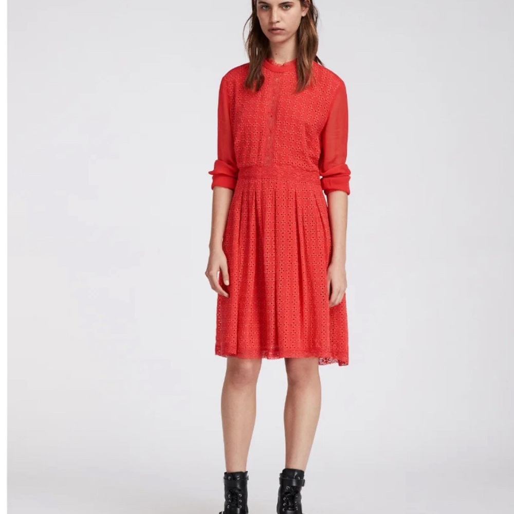 ALLSAINTS “Lilith” Coral Red Dress